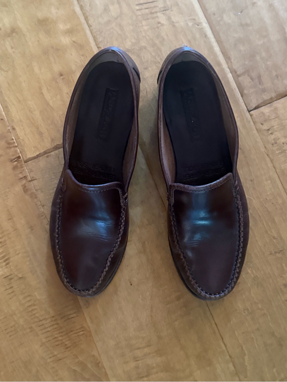Lands' End Dark Brown Leather Slip-On Loafers